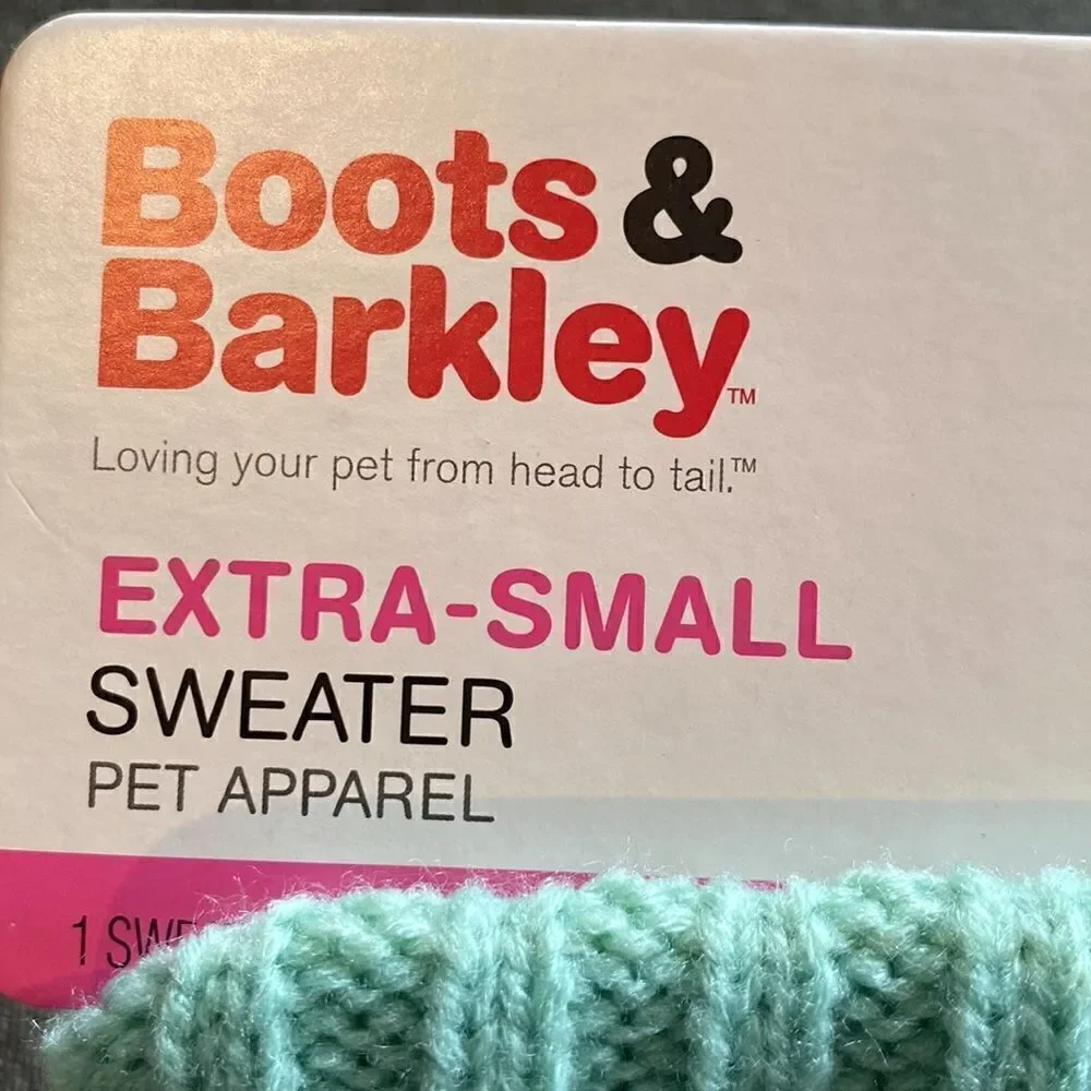 Boots & Barkley Green Pet Sweater Dog Cat Extra Small (for Pets up to 10lbs) NEW
